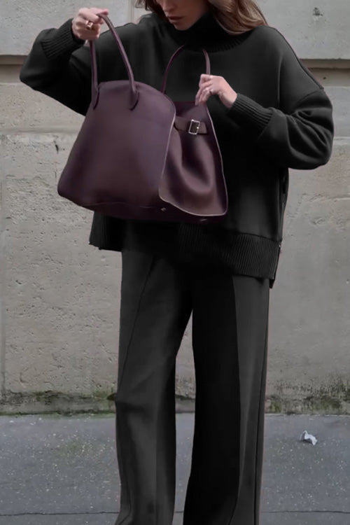 Long Sleeve Sweatshirt Casual Pocket Trousers Two-piece Set