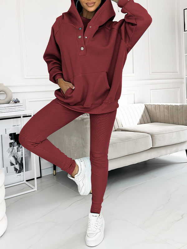 Casual and Comfortable Three-piece Sweatshirt Set