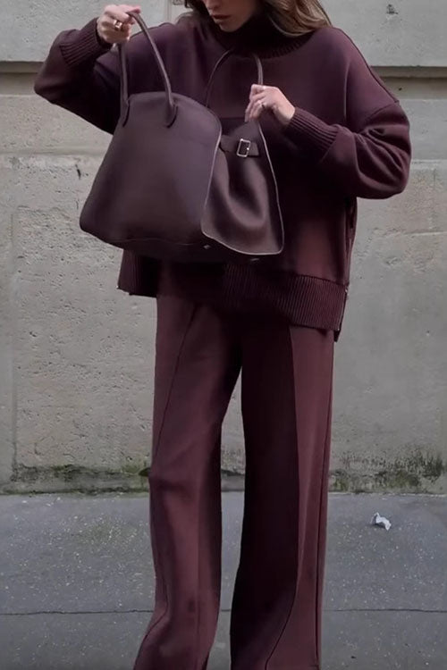 Long Sleeve Sweatshirt Casual Pocket Trousers Two-piece Set