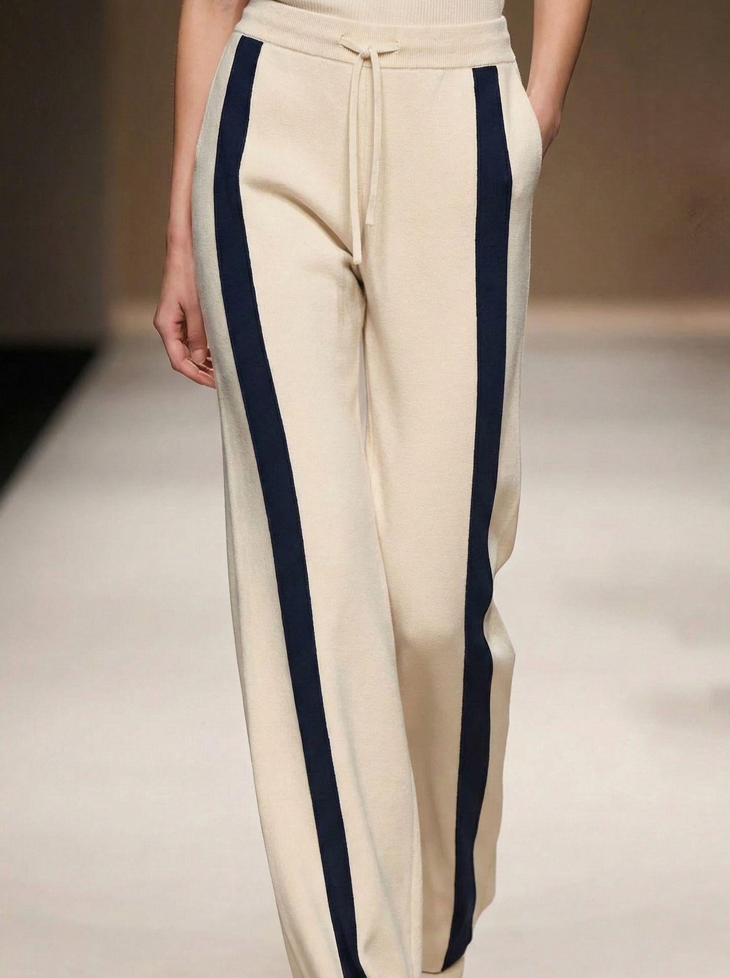 Urban Color Block Straight Pants with Pockets