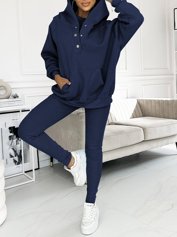 Casual and Comfortable Three-piece Sweatshirt Set