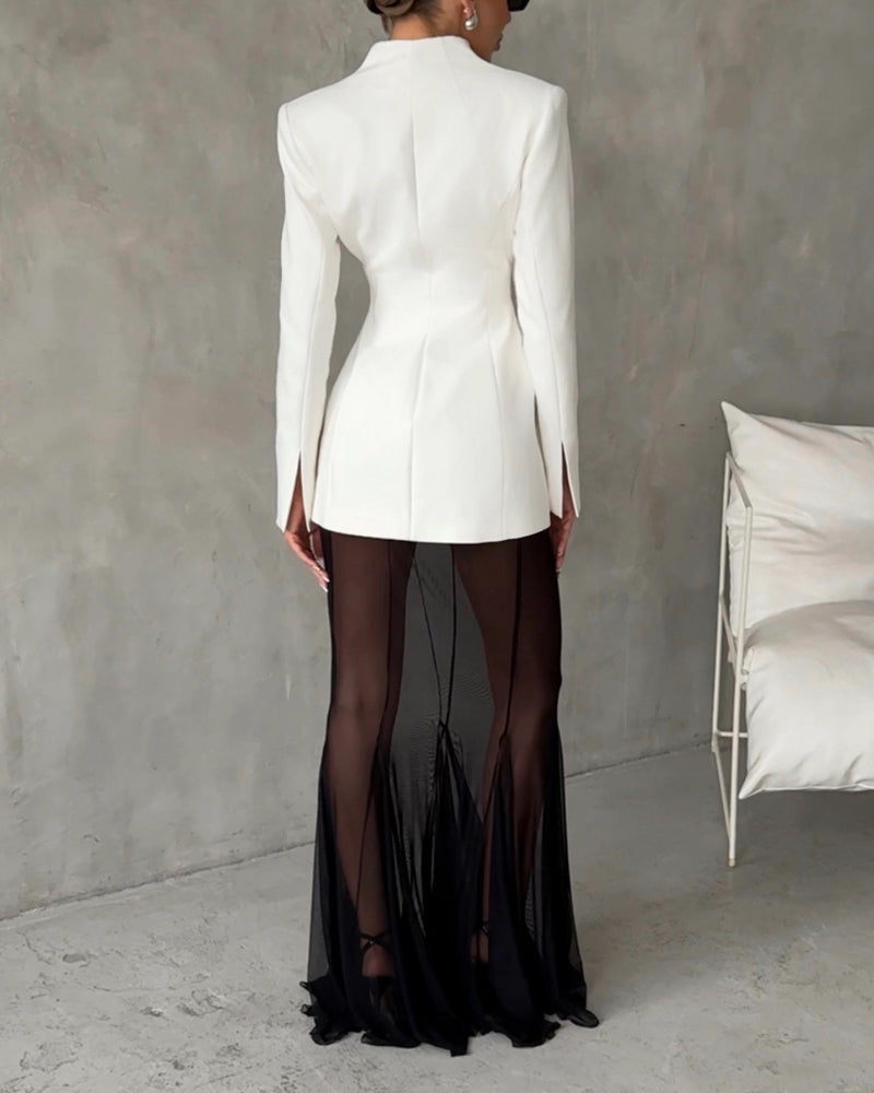 Fashion Jacket & Perspective Skirt Two-Piece Set